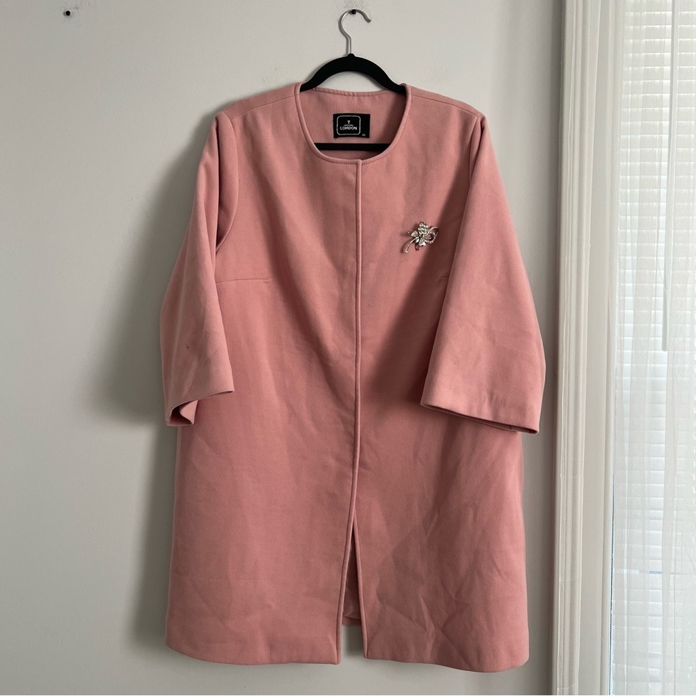 Pink Coat with Brooch